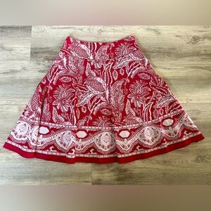 Talbots 2p paisley red and white skirt